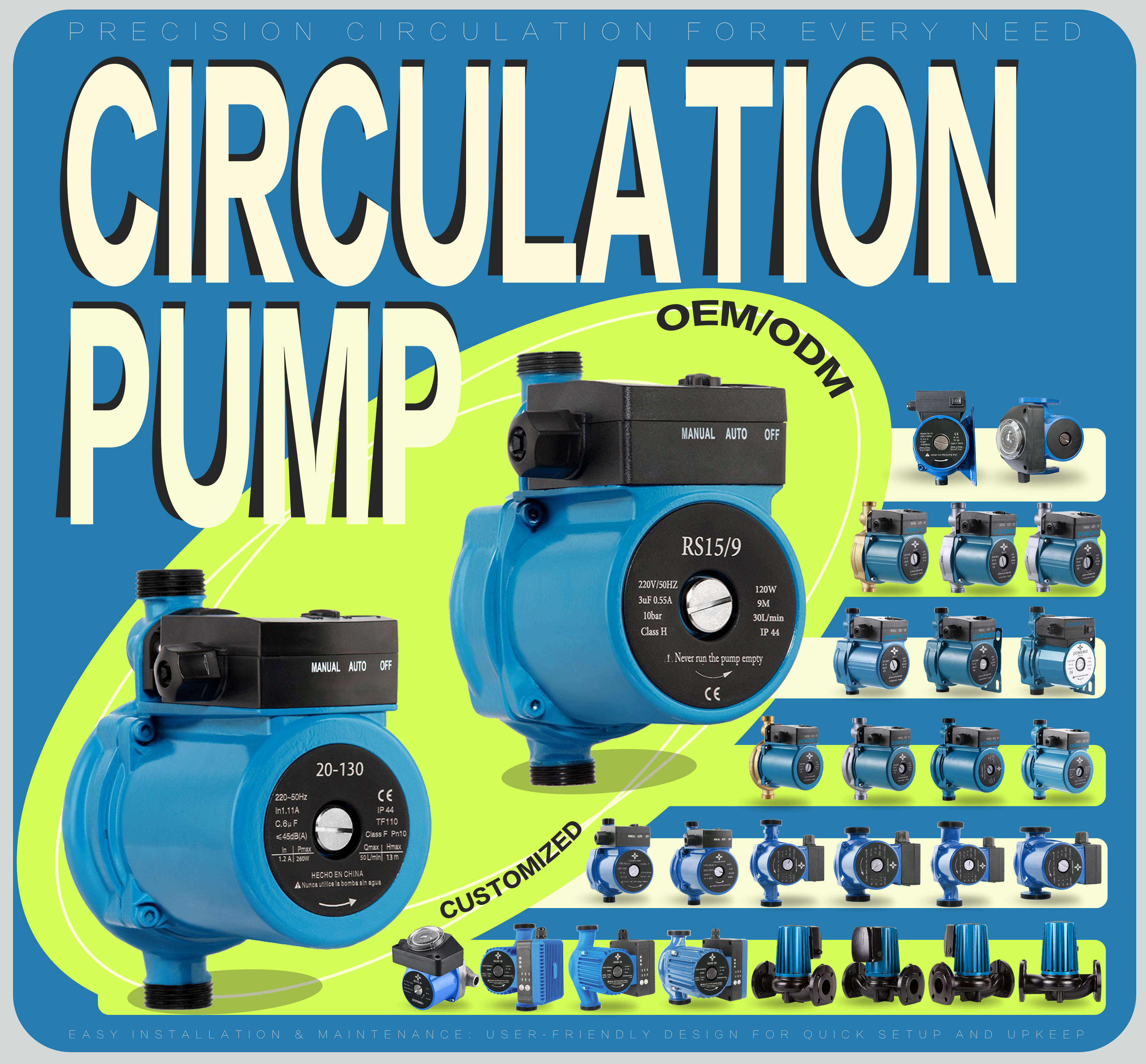 Home High Pressure Bathroom Automatic Circulation RS15-9 Booster Electric Bathroom Water Pump - Image 2