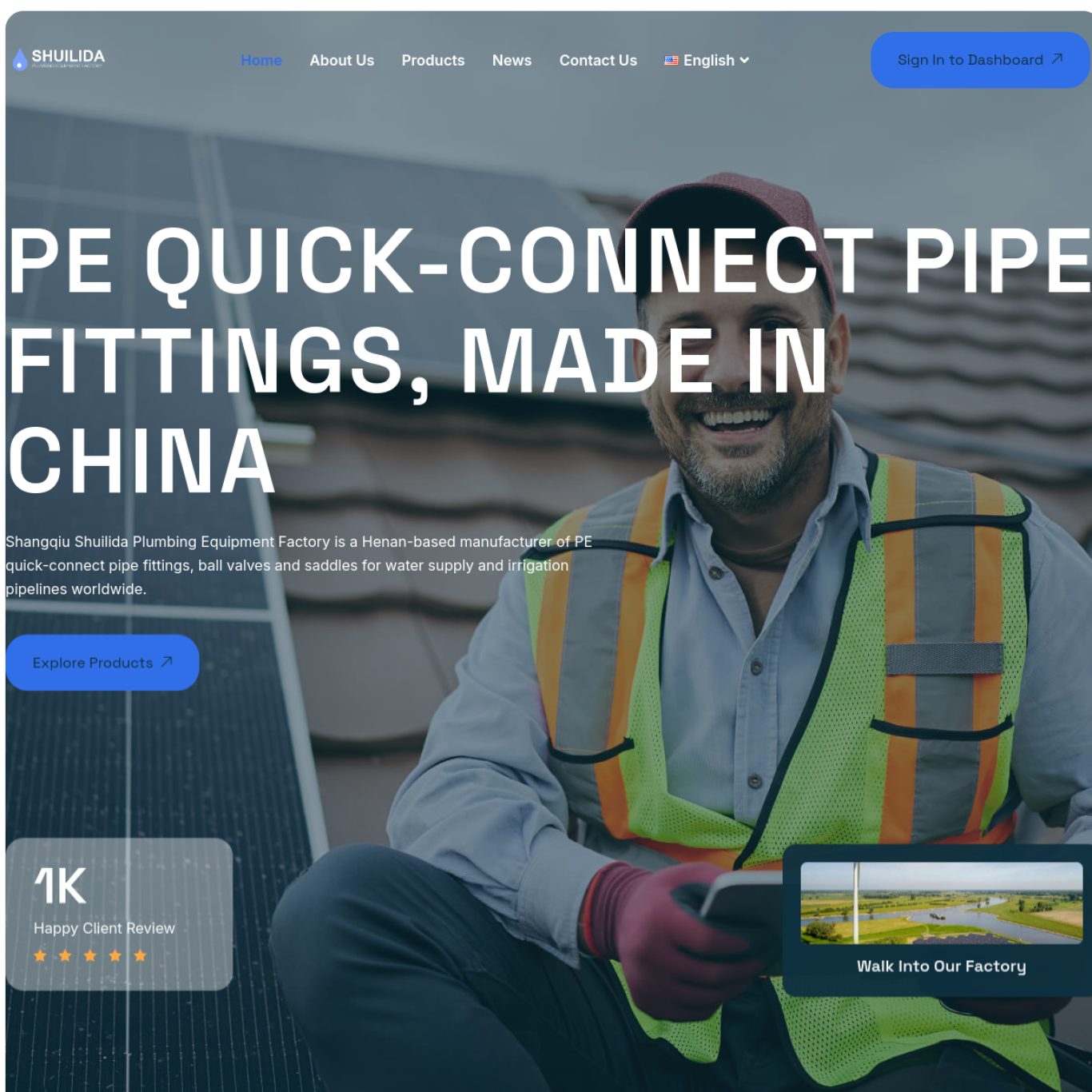Yiwu Solar EPC website — desktop view